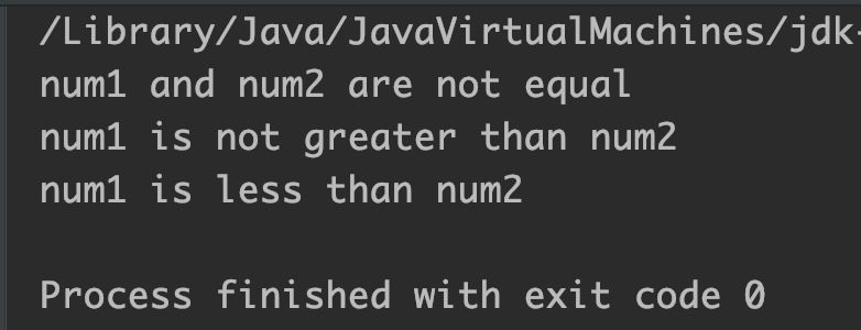 relational operators in java example