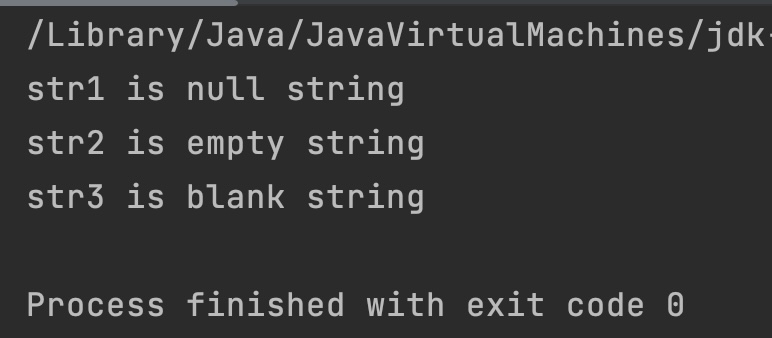 Java String null, empty or blank check example